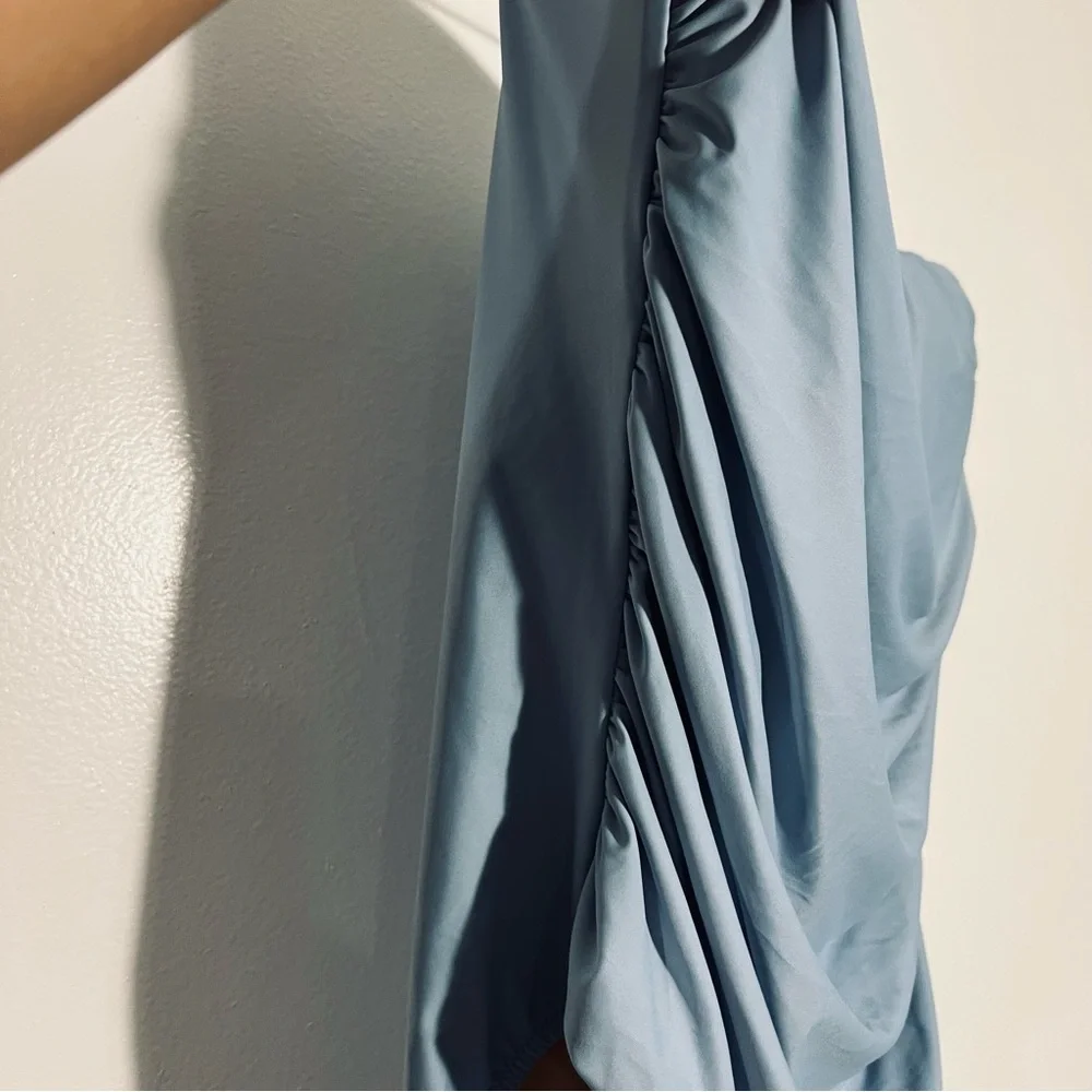 J.Crew Ruched Bandeau One-Piece BC115 / Blue Mist Size 24‎ Plus Minimalist